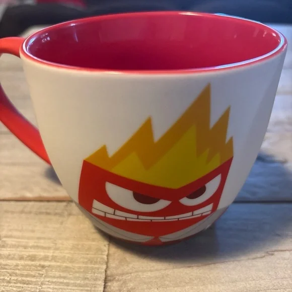 Disney Inside Out 2 ANGER DON'T PUSH MY BUTTONS! Soft Touch Ceramic 16oz Mug NEW - Picture 3 of 13